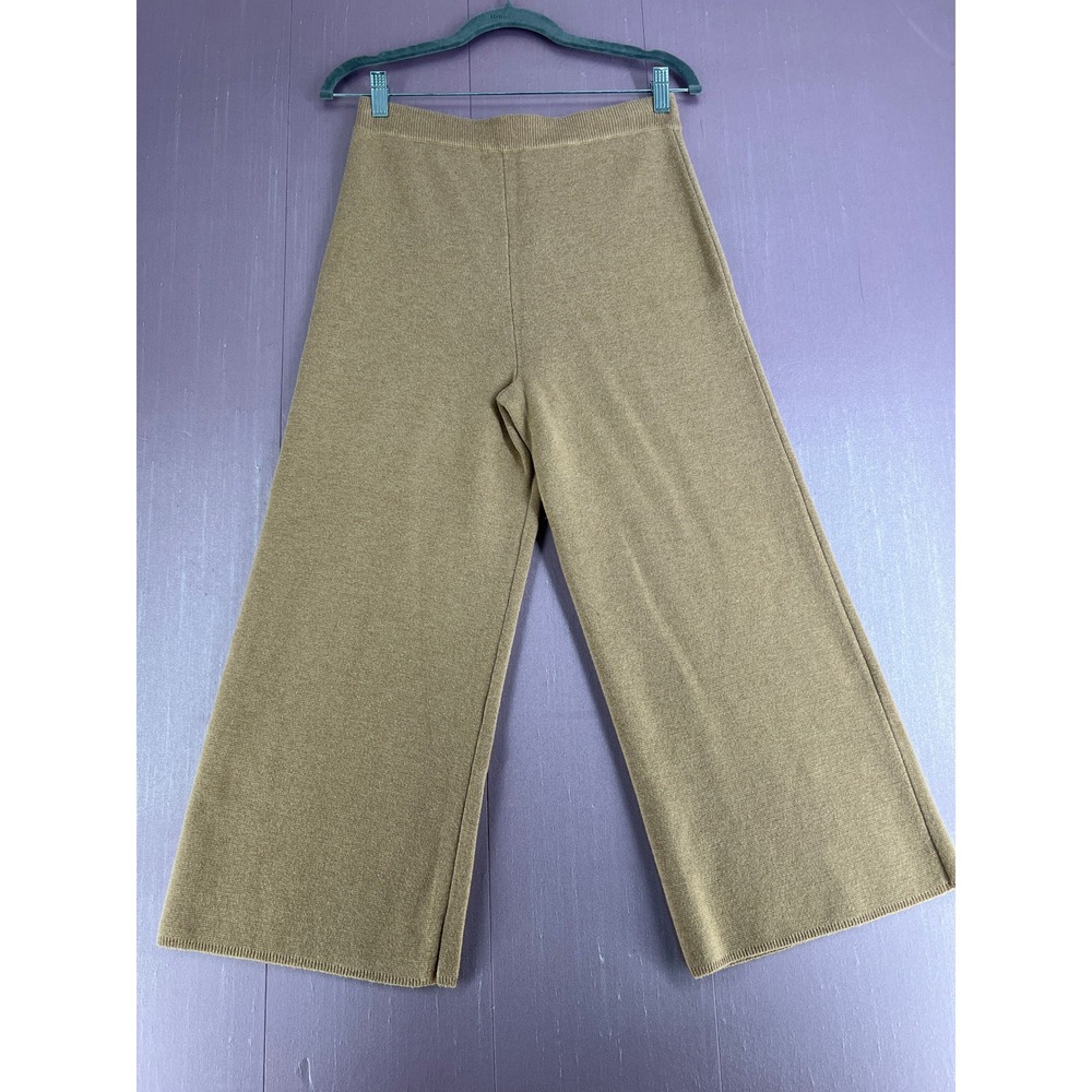J.Crew Minimalist Camel Tan Merino Wool Blend Wide Leg Chic Sweater Pants - Picture 7 of 9